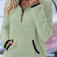 Cozy Fleece Quarter Zip Plus Size Soft Winter Sweatshirt